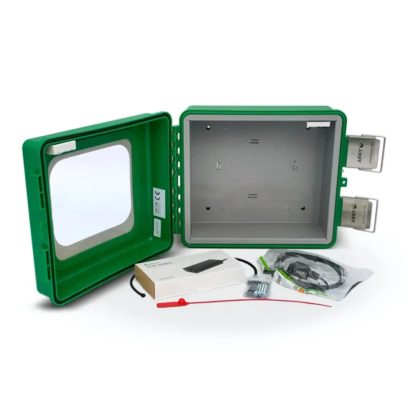 arky outdoor aed cabinet c w heating alarm content