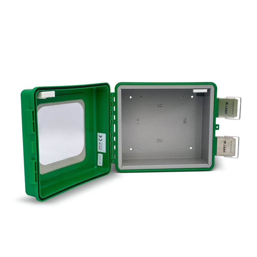 arky outdoor aed cabinet c w heating alarm open