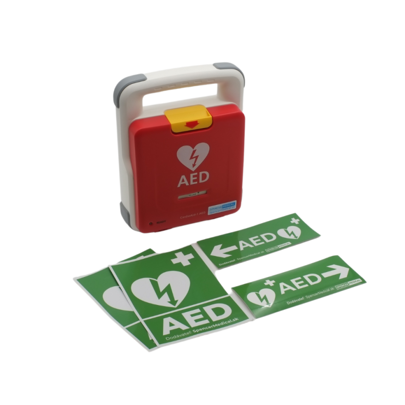 Samolepka označenia umiestnenia AED defibrilátora