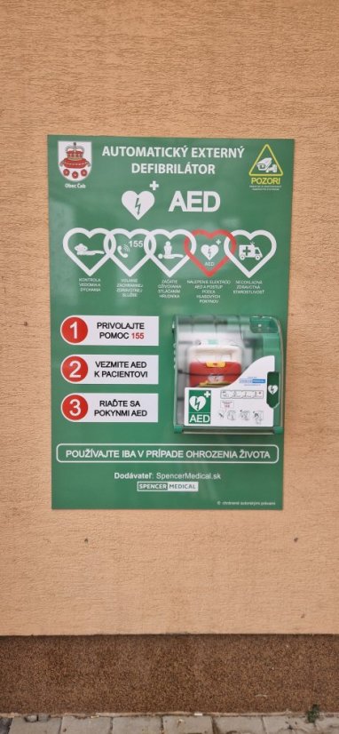 AED defibrilátor Obec Čáb